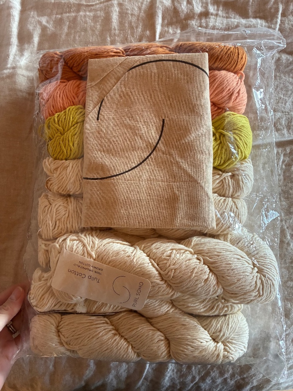 Purl soho tulip cotton 9 yarn skeins / colorful corner blanket kit